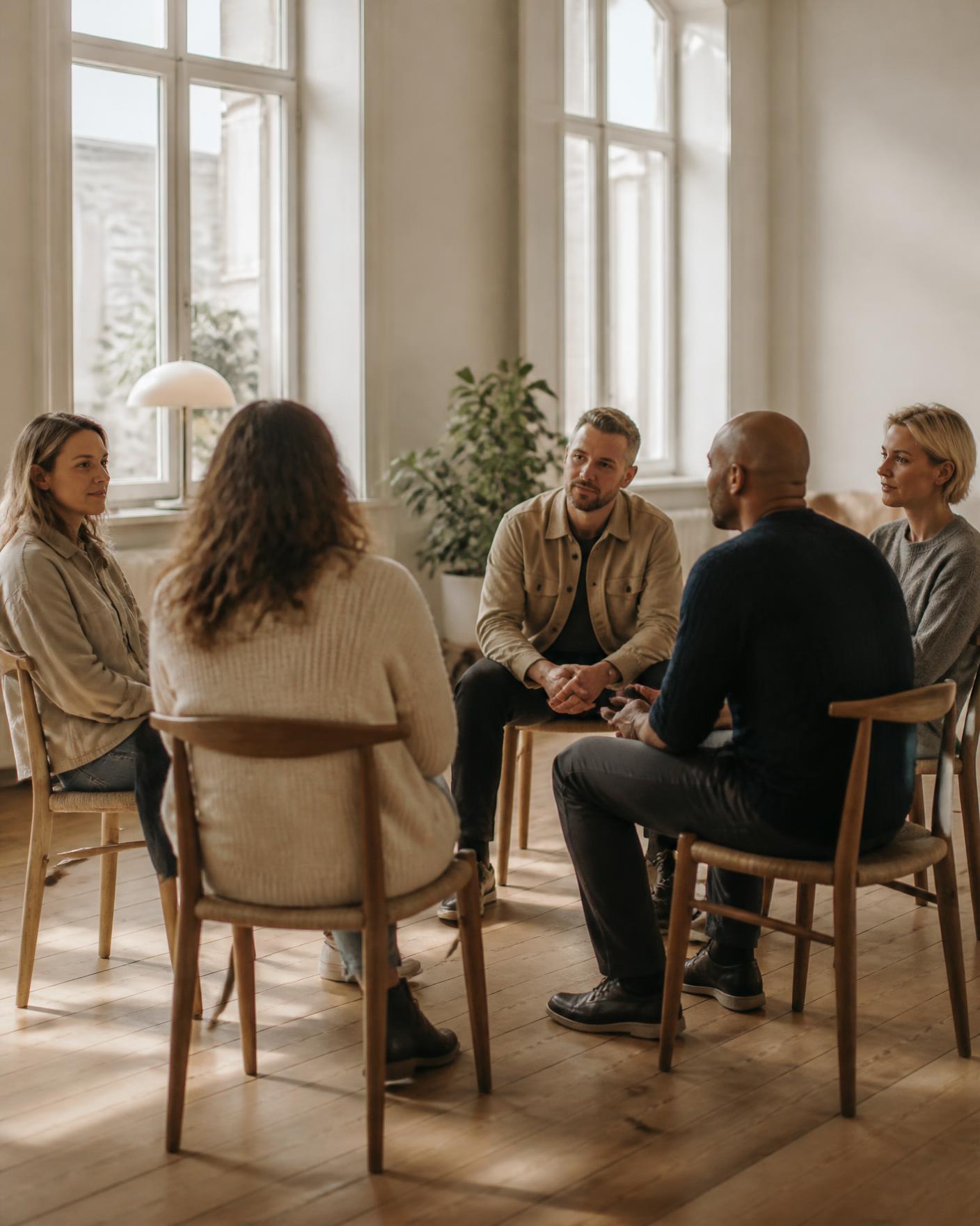 A facilitated workshop session in a bright room